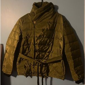 Olive green puffer jacket